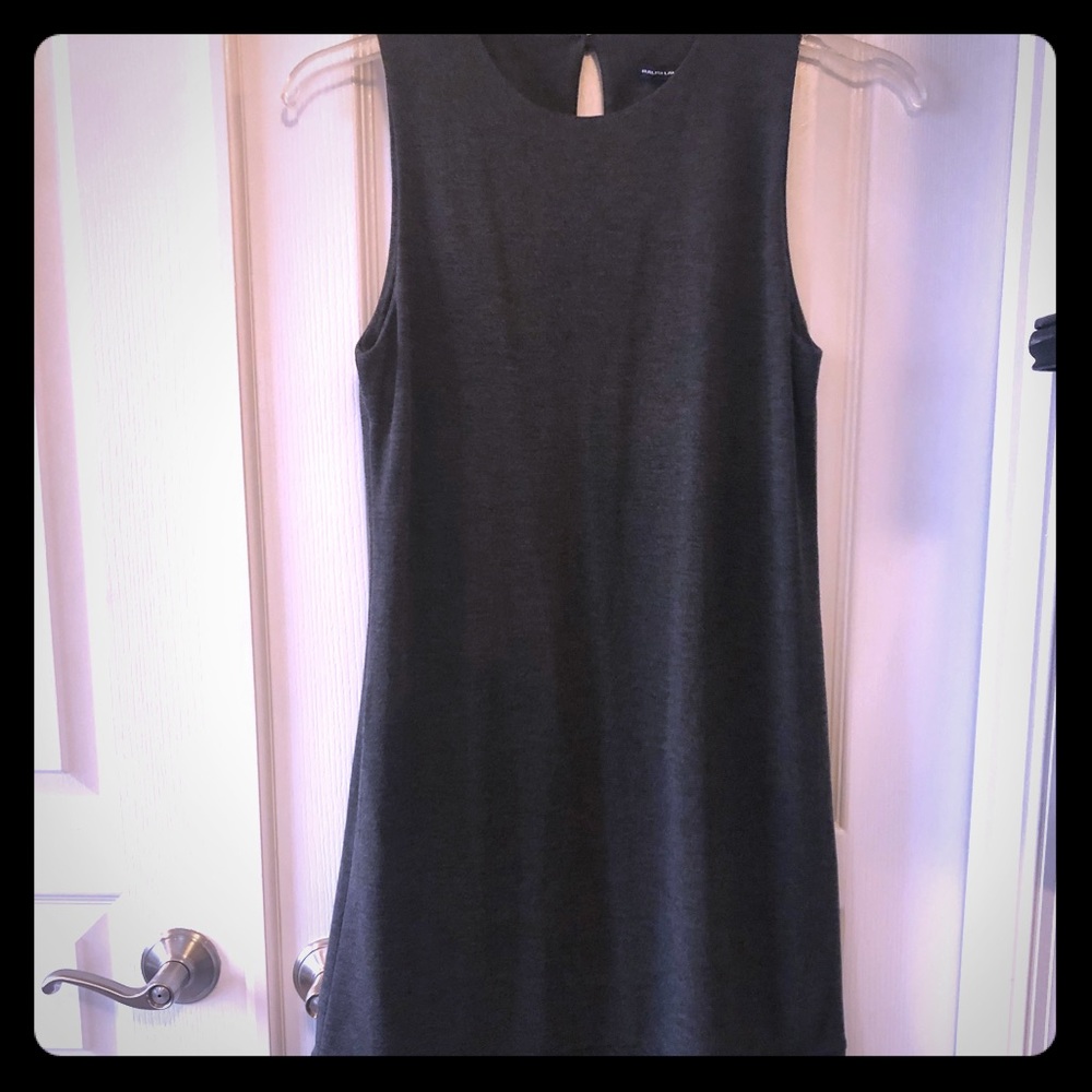Dark grey dress.